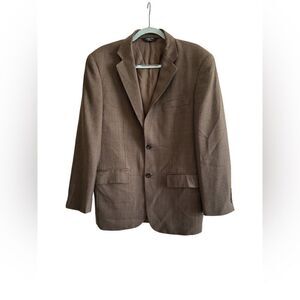 Joseph Feiss Gold 100% Wool Brown Blazer Sport Coat Jacket Size 40(M)